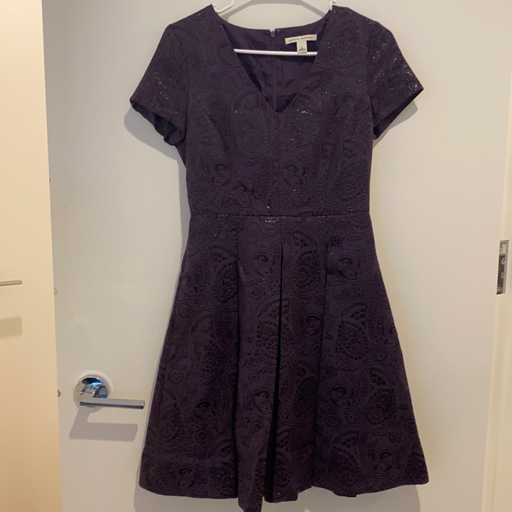 Deep shimmery purple fitted dress